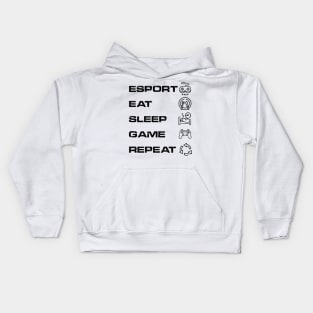 esport eat sleep game repeat Kids Hoodie